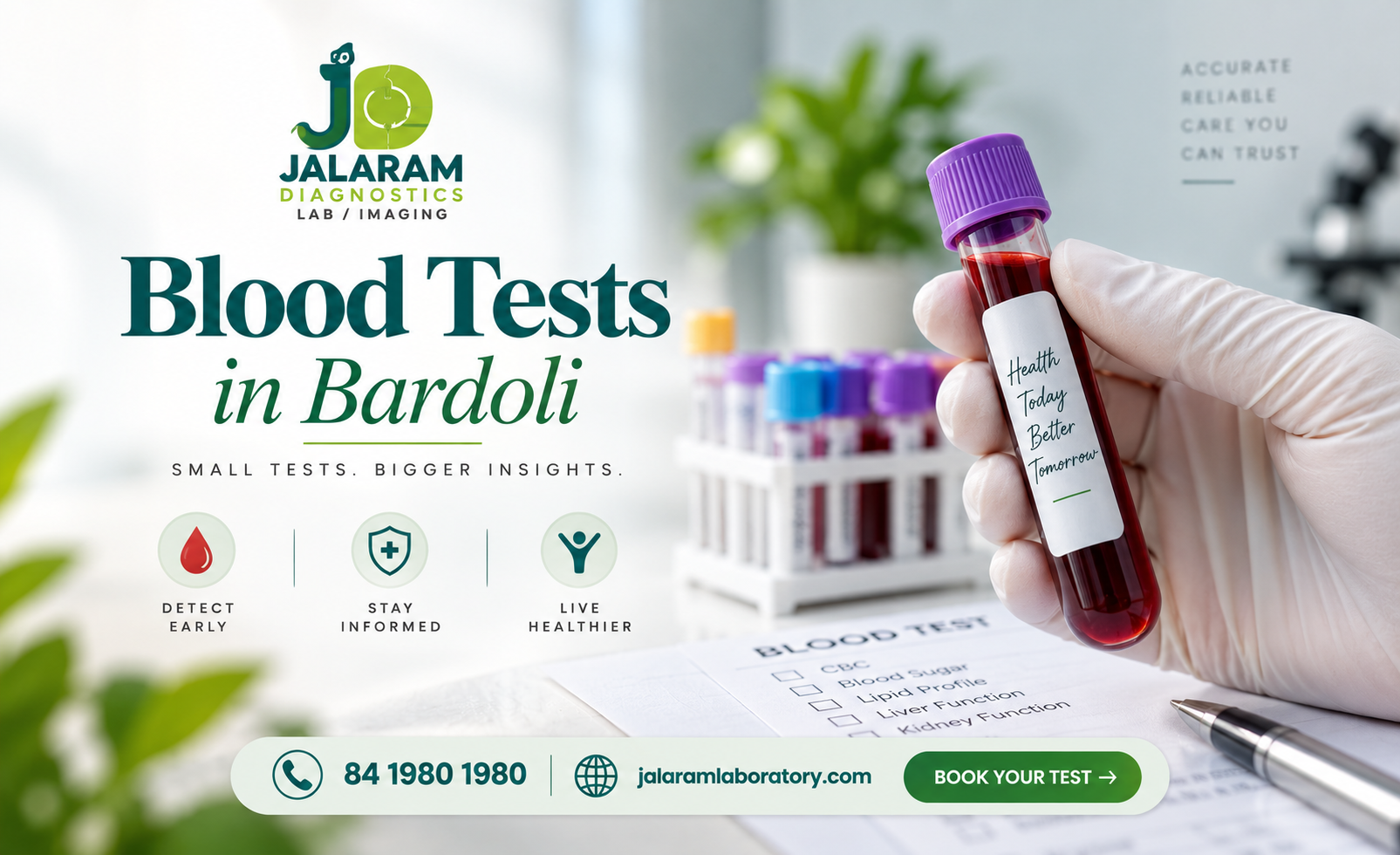 Blood Tests in Bardoli | Common Tests & Uses | Jalaram Diagnostics